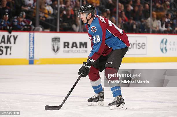 Patrick Wiercioch of the Colorado Avalanche skates against the Nashville Predators at the Pepsi Center on November 29, 2016 in Denver, Colorado. The...