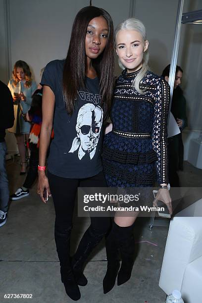 Natasha Ndlovu and InTheFrow attend Beautycon Festival London 2016 at Olympia, London on December 3, 2016 in London, England.