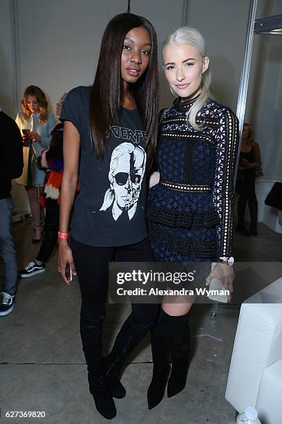 Natasha Ndlovu and InTheFrow attend Beautycon Festival London 2016 at Olympia, London on December 3, 2016 in London, England.