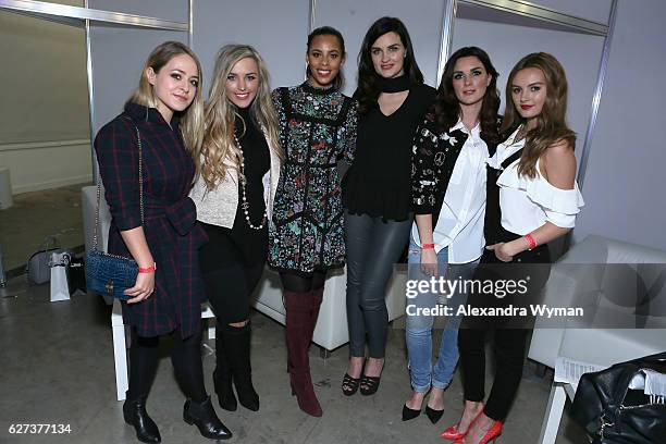 Fleur De Force, Megan Parken, Rochelle Humes, Sam Chapman and Nicola Haste AKA Pixiwoo and attends Beautycon Festival London 2016 at Olympia, London...