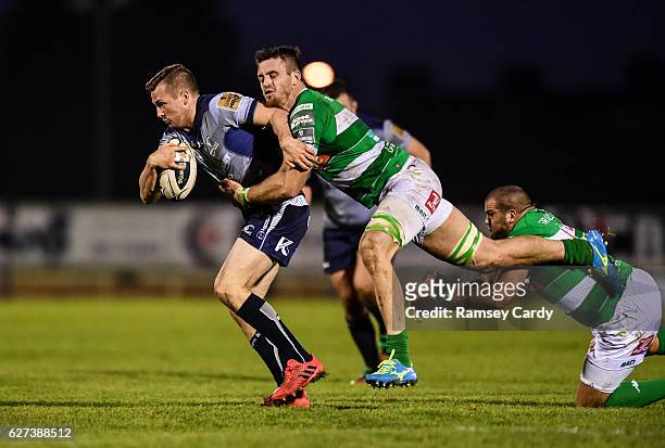 Galway , Ireland - 3 December 2016; Jack Carty of Connacht is tackled by Abraham Steyn of Treviso during the Guinness PRO12 Round 10 match between...