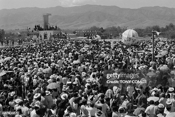 Pope John Paul II inaugurates the general conference of the Latin-American Episcopat in Puebla. | Location: Puebla, Mexico.