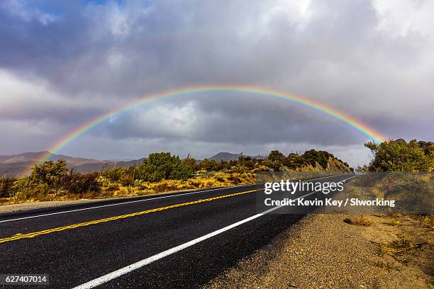 rainbow over highway 78 in anza-borrego desert state park - julian stock pictures, royalty-free photos & images