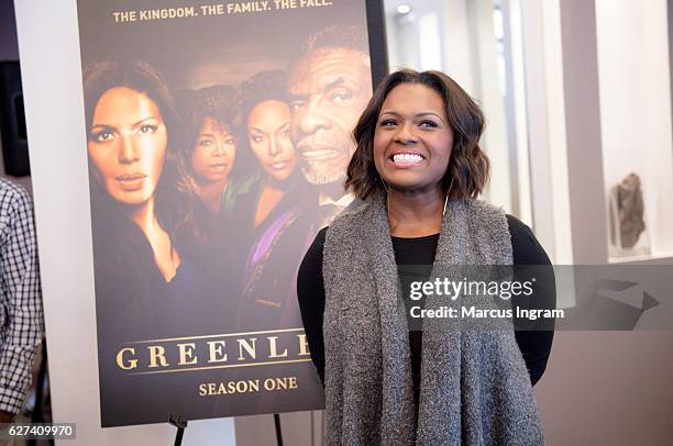 Singer Deborah Joy Winans attends Lionsgate 'Greenleaf' DVD celebration at Gocha Salon on December 3, 2016 in Atlanta, Georgia.