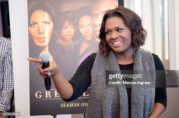 Singer Deborah Joy Winans attends Lionsgate 'Greenleaf' DVD celebration at Gocha Salon on December 3, 2016 in Atlanta, Georgia.