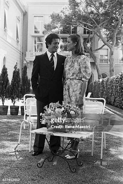 Princess Caroline of Monaco the day of the official celebration of her engagement to French Stockbroker Philippe Junot, in Monaco.