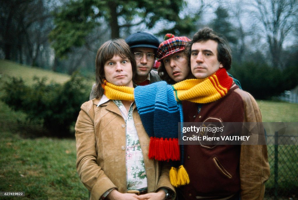 Mony Python Comedian Comedians from the British comedy troupe Monty Python pose with a ...
