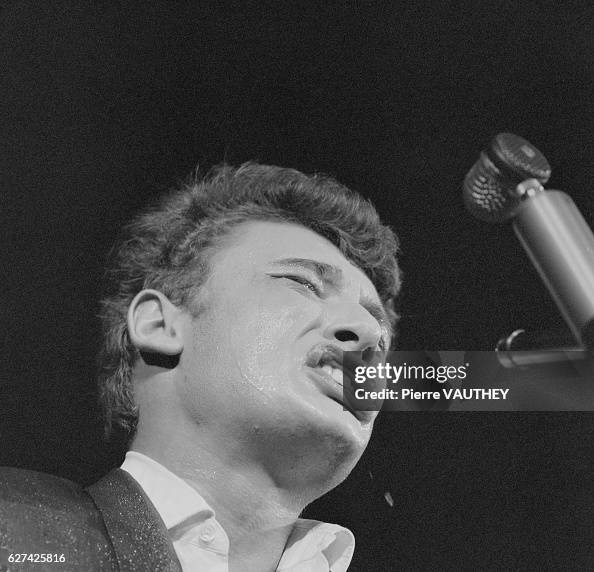 Franch Singer Young French singer Johnny Hallyday performs for the first time on ...