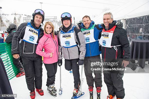 Actors Patrick Warburton and Cheryl Hines, Edward M. Kennedy Jr., actor Dylan Bruno, and Robert F. Kennedy Jr. Attend the 2016 Deer Valley Celebrity...