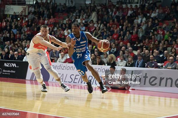 Tremmell Darden in action during the Italy Lega Basket of Serie A, match between Openjobmetis VARESE vs Red October Cantù, Italy on 3 December 2016...