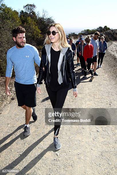 Personality Whitney Port and Tim Rosenman Hike with Allbirds and Friends on December 3, 2016 in Los Angeles, California.