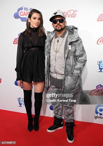 Dua Lipa and Sean Paul attend Capital's Jingle Bell Ball with Coca-Cola at the 02 Arena on December 3, 2016 in London, United Kingdom.