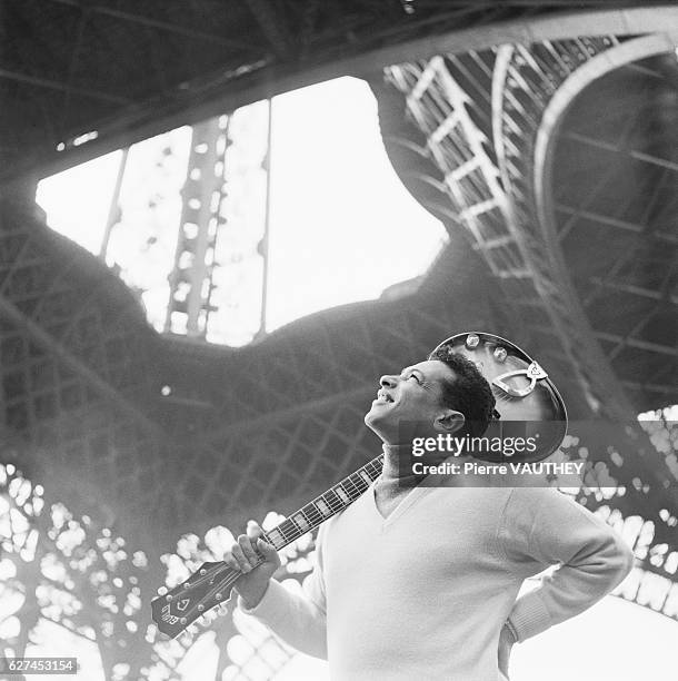 Singer Henri Salvador Under the Eiffel Tower