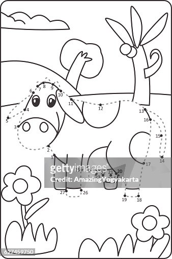 Punto A Punto Dibujando Vaca Fácil Dibujo De La Vaca Para Los Niños  Ilustración de stock - Getty Images