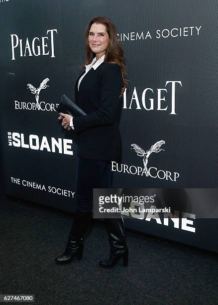 Brooke Shields attends Cinema Society "Miss Sloane" screening at SAG-AFTRA Foundation Robin Williams Center on December 3, 2016 in New York City.
