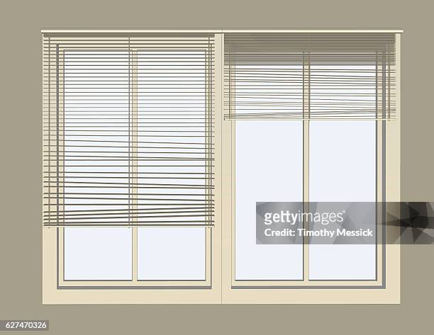 venetian blinds on window - horizontal blinds stock illustrations