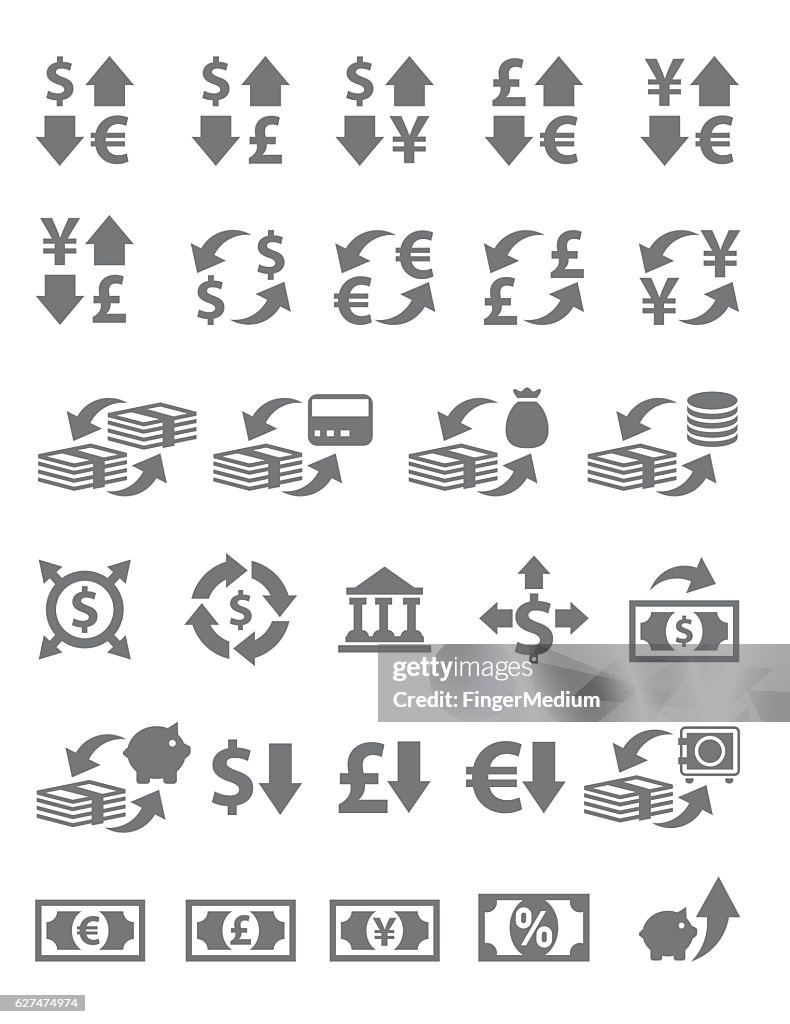 Currency Exchange icons set