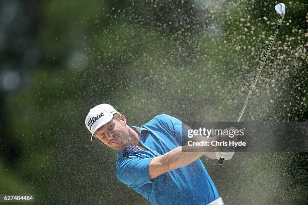 Andrew Dodt of Australia plays his second shot during day four of the 2016 Australian PGA Championship at RACV Royal Pines Resort on December 4, 2016...
