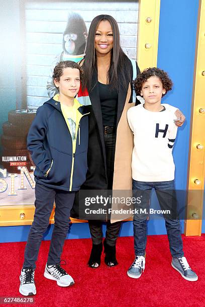 Actress Garcelle Beauvais , Jaid Thomas Nilon, and Jaid Thomas Nilon attend the premiere Of Universal Pictures' "Sing" on December 3, 2016 in Los...