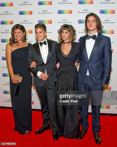 The family of "Eagles" member Glenn Frey, who passed away earlier this year, arrive for the formal Artist's Dinner honoring the recipients of the...