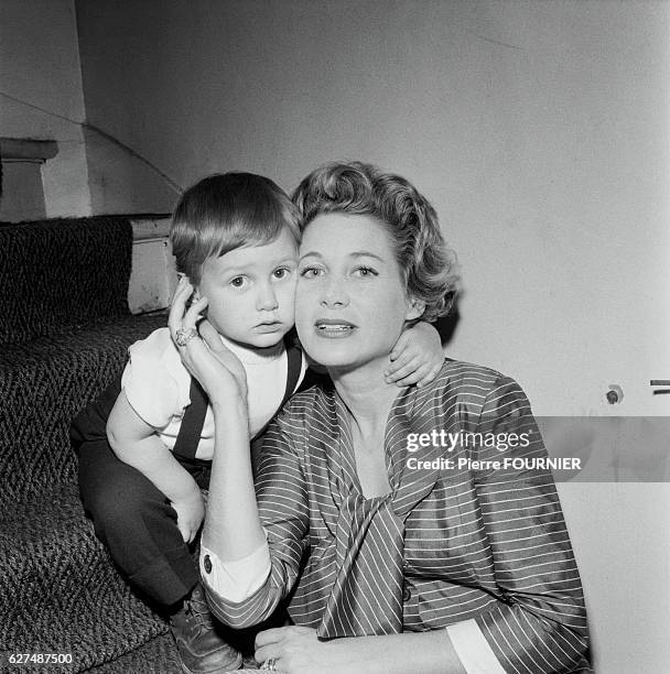 Jacqueline Joubert with Her Son Antoine de Caunes, 1955.