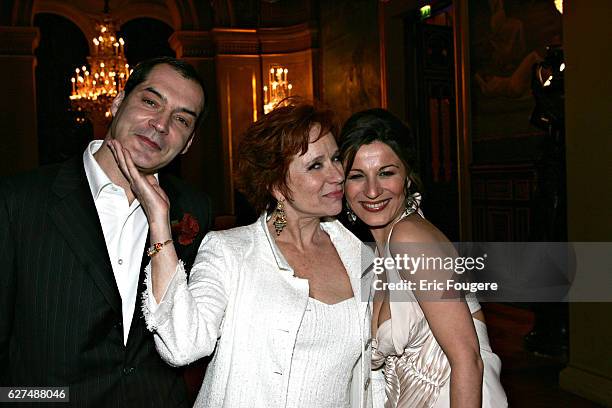 Samuel Labarthe, Eva Darlan and Helene Medigue at the 2005 Moliere Awards Ceremony.