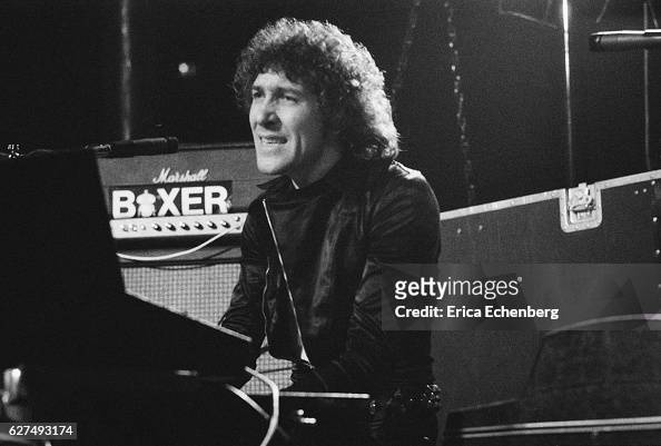 Mike Patto of rock band Boxer performs on stage at the Roundhouse ...