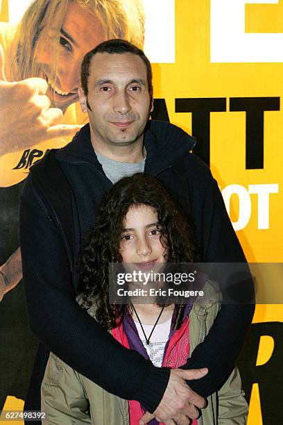 Zindedine Soualem and his daughter Mouna at the premiere of "Brice de Nice" in Paris.