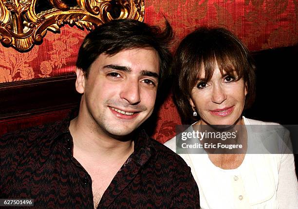 Danielle Evenou with her son Frederic Martin at Castel Party held in Paris.