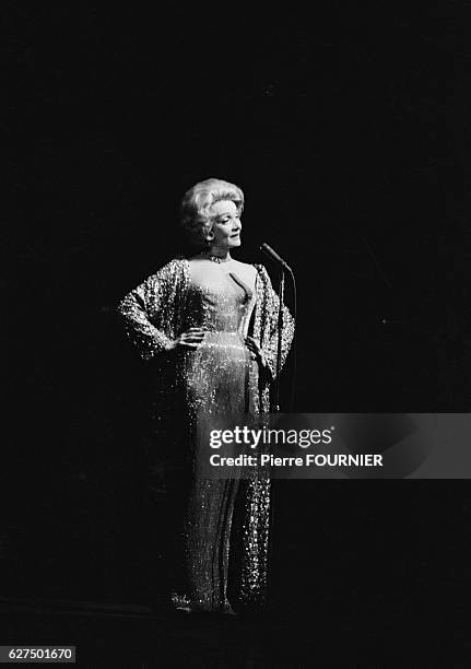 Marlene Dietrich performs at Paris Olympia Hall.