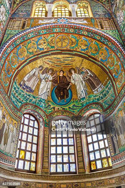 basilica of san vitale, ravenna - mosaic stock pictures, royalty-free photos & images