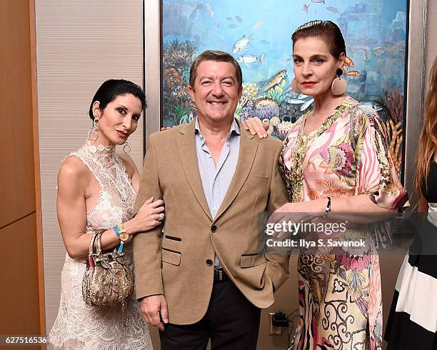 Gaia Borra, Tony Dominguez de Haro and Antonia dell'Atte attend Underwater Dreams To Life In Color - Art Exhibit Featuring Antonio Dominguez De Haro...