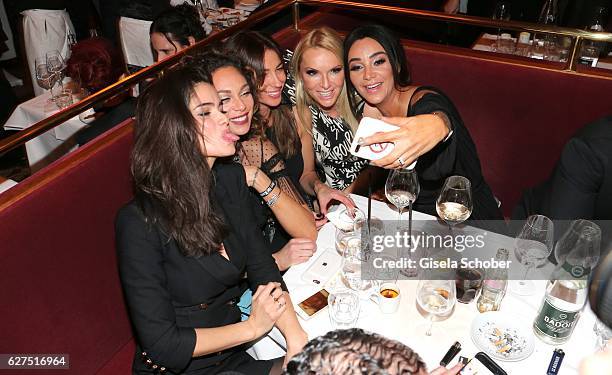Shermine Shahrivar, Lilly Becker, guest, Sandra Gries and Verona Pooth doing a selfie during the Ein Herz Fuer Kinder after show party at Borchardt...