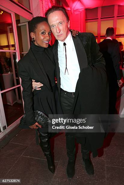 Marius Mueller-Westernhagen and his girlfriend Lindiwe Suttle during the Ein Herz Fuer Kinder after show party at Borchardt Restaurant on December 3,...