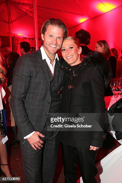 Paul Janke and his sister Anna Tratnik during the Ein Herz Fuer Kinder after show party at Borchardt Restaurant on December 3, 2016 in Berlin,...