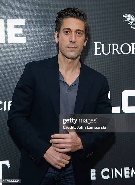 David Muir attends Cinema Society "Miss Sloane" screening at SAG-AFTRA Foundation Robin Williams Center on December 3, 2016 in New York City.