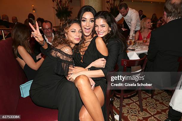 Lilly Becker and Verona Pooth and Shermine Shahrivar during the Ein Herz Fuer Kinder after show party at Borchardt Restaurant on December 3, 2016 in...