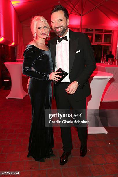 Ingo Nommsen and his girlfriend Sarah Knappik during the Ein Herz Fuer Kinder after show party at Borchardt Restaurant on December 3, 2016 in Berlin,...