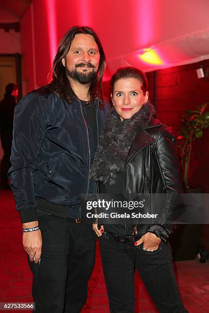 Jeanette Biedermann and her husband Joerg Weisselberg during the Ein Herz Fuer Kinder after show party at Borchardt Restaurant on December 3, 2016 in...
