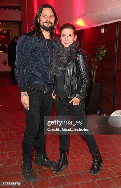 Jeanette Biedermann and her husband Joerg Weisselberg during the Ein Herz Fuer Kinder after show party at Borchardt Restaurant on December 3, 2016 in...