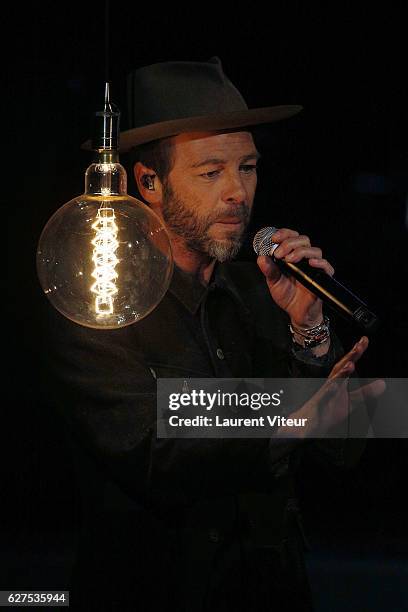 Singer Christophe Mae attends 30th Telethon at Hippodrome de Longchamp on December 3, 2016 in Paris, France.