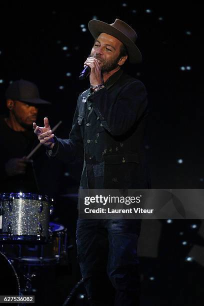 Singer Christophe Mae attends 30th Telethon at Hippodrome de Longchamp on December 3, 2016 in Paris, France.