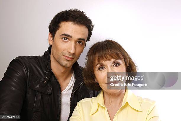 Actress Daniele Evenou and her son Jean-Baptiste Martin attend the France 3 TV show, "Les Grands du Rire," in Paris.