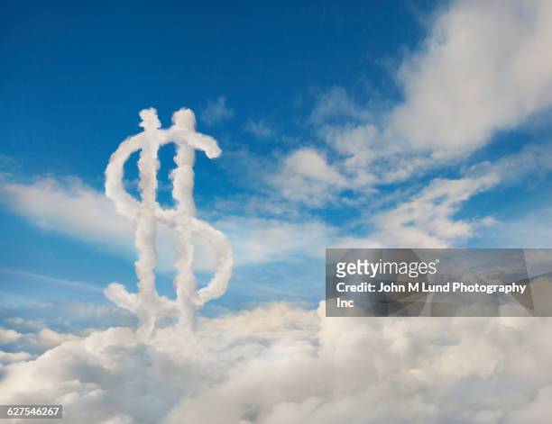 dollar sign in cloudy sky - currency symbols stock pictures, royalty-free photos & images