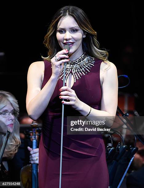 Singer Katharine McPhee performs at MGM Grand Garden Arena on December 3, 2016 in Las Vegas, Nevada.