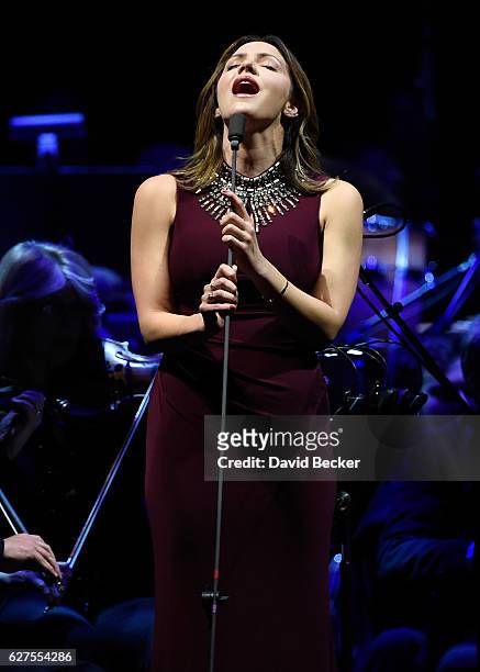 Singer Katharine McPhee performs at MGM Grand Garden Arena on December 3, 2016 in Las Vegas, Nevada.