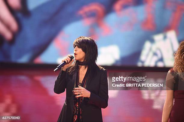German singer Nena performs during the Ein Herz Für Kinder Gala 2016 on December 3, 2016 in Berlin, Germany. This gala is a major German television...