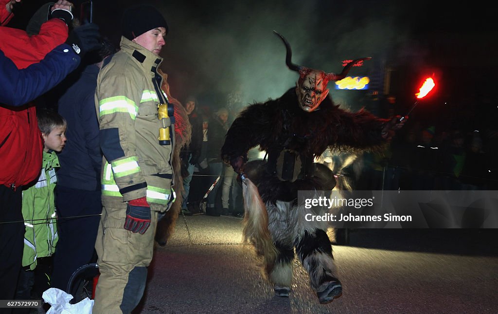 Krampus Creatures Parade Through Tyrol As Christmas Approaches