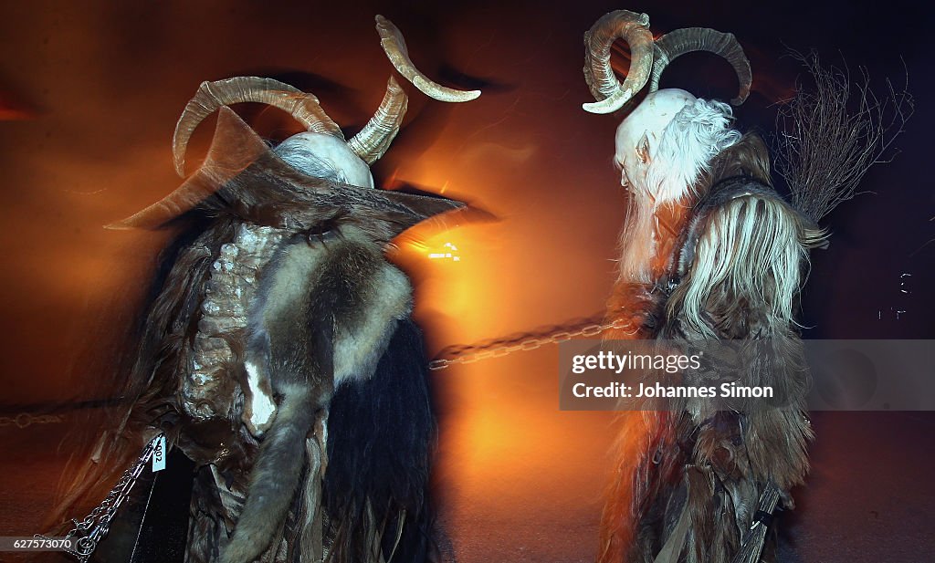 Krampus Creatures Parade Through Tyrol As Christmas Approaches