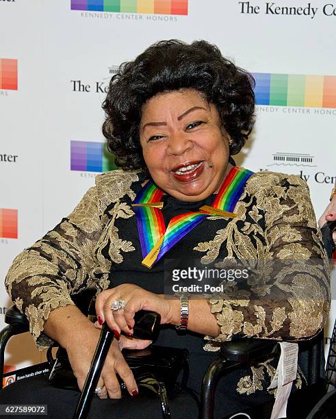 Kennedy Center Honor recipient Martina Arroyo arrives for the formal Artist's Dinner honoring the recipients of the 39th Annual Kennedy Center Honors...